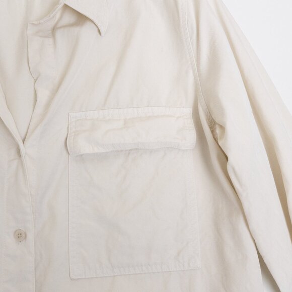 Aritzia Babaton Utility Shirt Relaxed Tencel Twill Button Up Shirt Off White - Picture 8 of 15